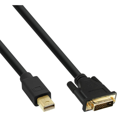 Inline Cable Mini DisplayPort Male a DVI-d 24 + 1 Male Black/Gold 2M — image 1