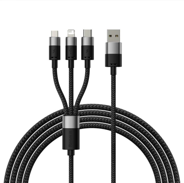Baseus Starspeed Series Black - USB Cable 3 1 USB-C/Micro/Lightning