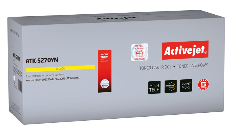 Activejet Toner ATK-5270YN (reemplazo Kyocera TK-5270Y - Supreme - 6000 Páginas - Yellow