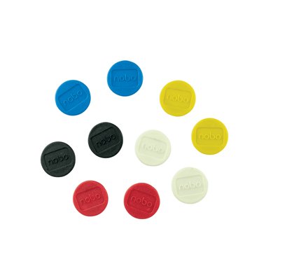 Nobo Pack 10 Imanes Magneticos Whiteboard White - 24MM - Colours Surtidos — image 1