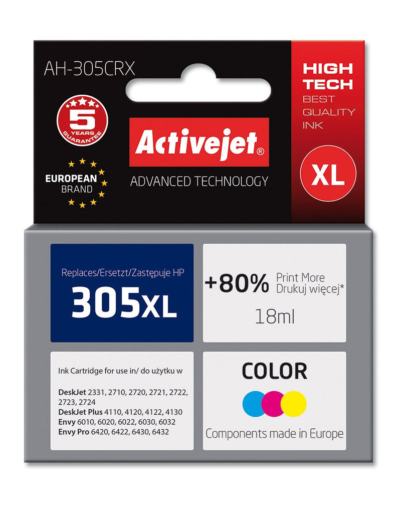 Activejet Ink Ah-30CRX (reemplazo HP 305XL 3YM63AE - Premium - 18ML - Colour