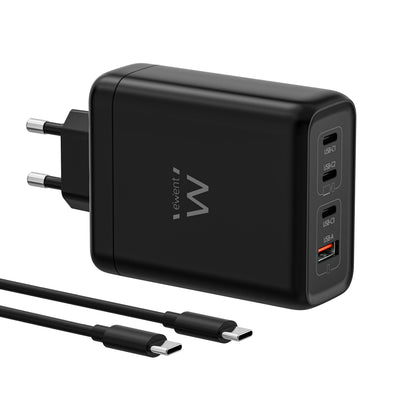 Ewent Charger EW1337 140W 3x USB Type-c 1x USB Type a Black — image 1