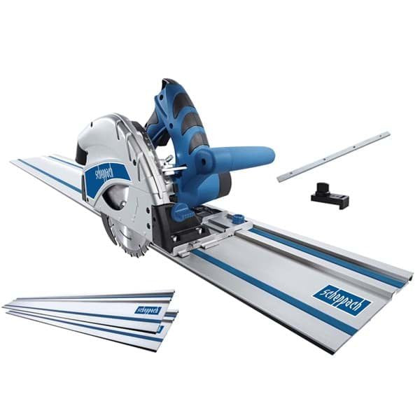Scheppach Sierra Sumergible PL55 - Con Hoja 160MM, 2 Rieles 700MM, 1 Connector Riel Y 1 Antivuelco