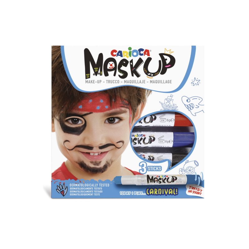 Carioca Mask Up Pack 3 Colours Leather Barra Carnival - Colours Brillantes - Lavables - Base Water - Includes