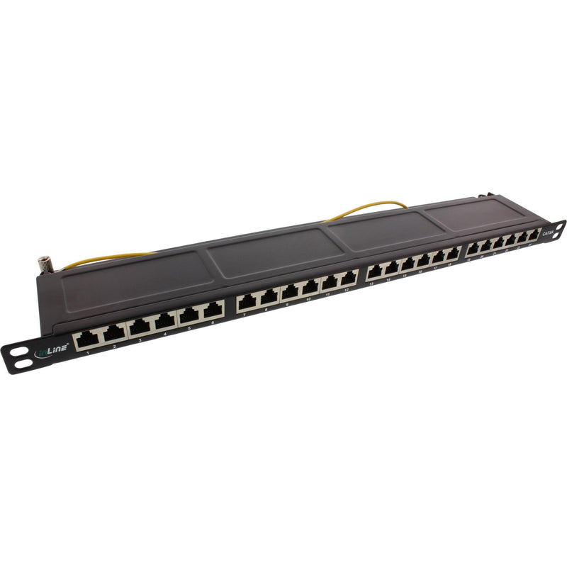 Inline Patch Panel 19 CAT.6A 24 Ports 0.5U Black Ral 9005