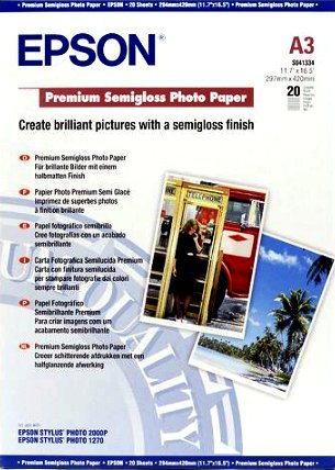 Epson Semibrillante A3 (297 X 420MM) 251G/M² 20 Hoja(s) Paper Fotográfico Glossy Surecolor SC-P700 P7500 P900  — image 1
