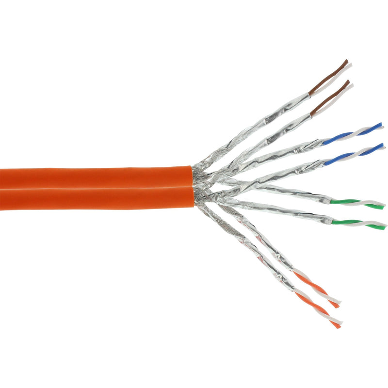 Inline Network Cable Duplex S/FTP Pimf CAT.7A AWG23 1200MHZ Libre Halógenos Orange 100M