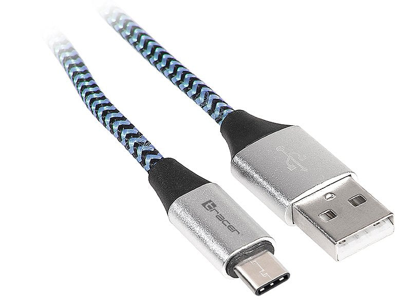 Tracer TRAKBK46266 USB Cable 2.0 - USB C 1M Black Blue Silver