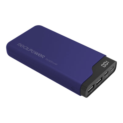 Realpower Battery External PB-15000C Blue Medianoche, USB C — image 1
