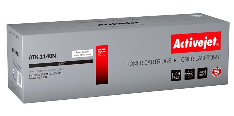 Activejet Toner ATK-1140N (reemplazo Kyocera TK-1140 - Supreme - 7200 Páginas - Black
