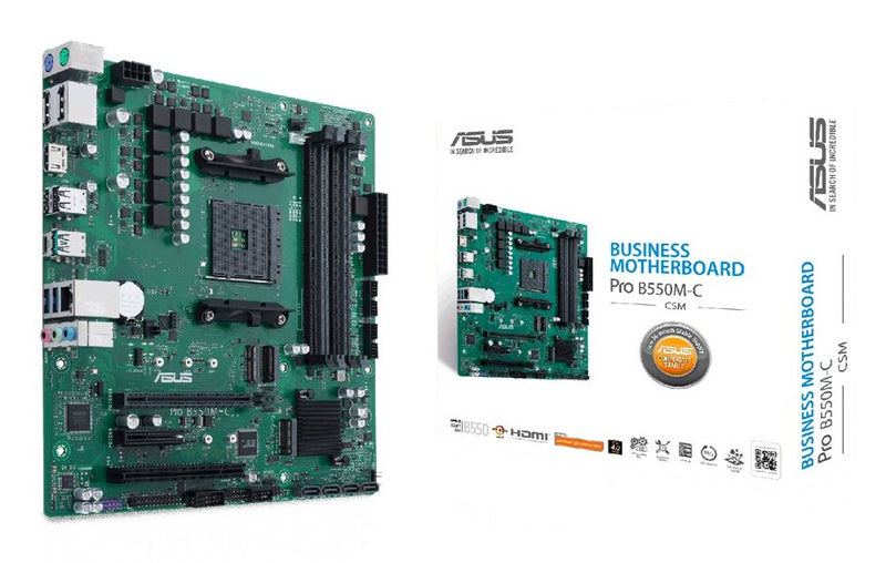 ASUS Motherboard AMD AM4 Csm Pro B550M-C/Csm M-atx, 4X D4 3200 USB 3.2, Sata, 1XPCIE 4.0