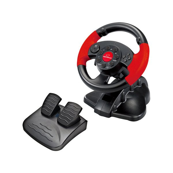 Xlyne EG103 Controlador Juegos Wheel PC, Playstation 2, Playstation 3 Digital Black Red