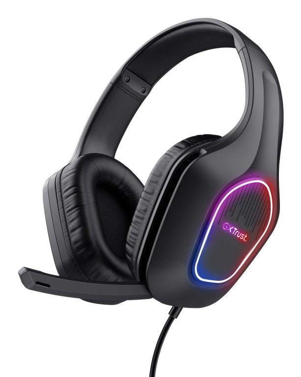 Trust Headphone Gaming GXT416 Zirox RGB Black Iluminación LED Multicolour/ Microphone Foldable/ Control Volume