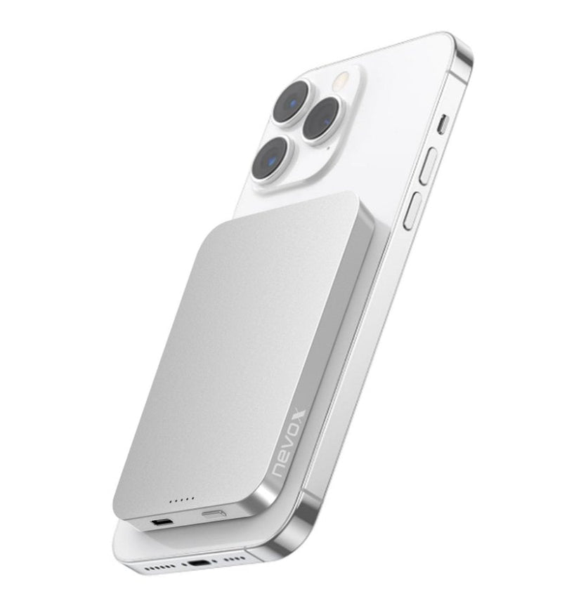 Nevox Powerbank Magnetic 5.000MAH 15W Magsafe Silver