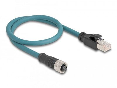 Delock Network Cable M12 A-kodiert 8 Pin Female a RJ45 Male 50CM — image 1