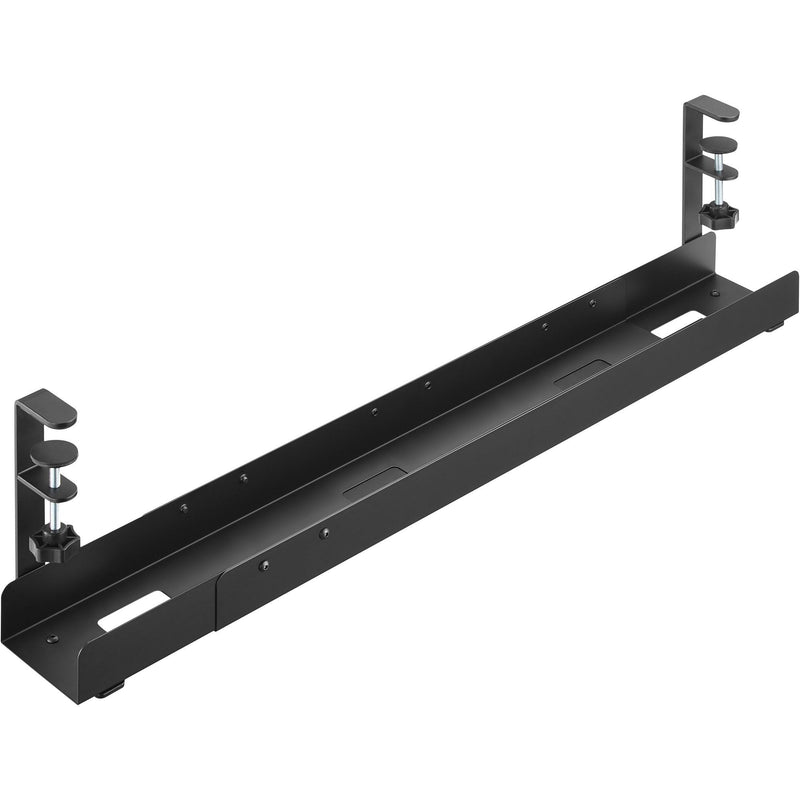 Inline® Universal Cable Guide Rail, 3 Levels 80/100/120CM, For Under-table Mounting, With Screw Clamps, Black