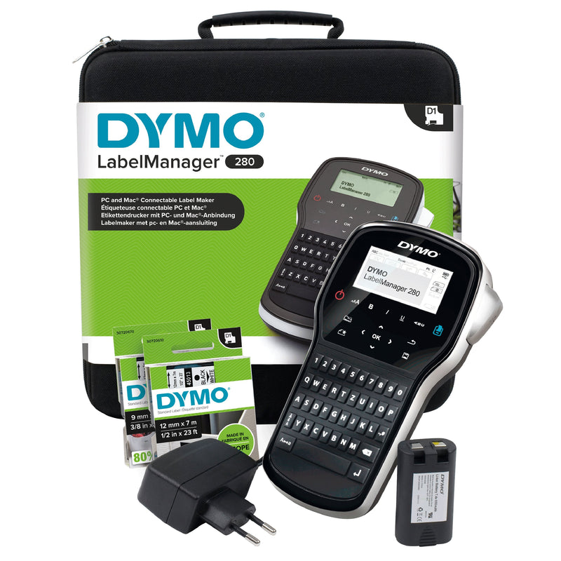 Dymo Labelmanager ™ 280 Qwertz Kitcase (labelmanager 280 In Case - Qwertz F/ 6MM/9MM/12MM Tapes)