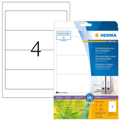 Herma Labels Ring Binder Recycling A4 20 Hojas 192X61 — image 1