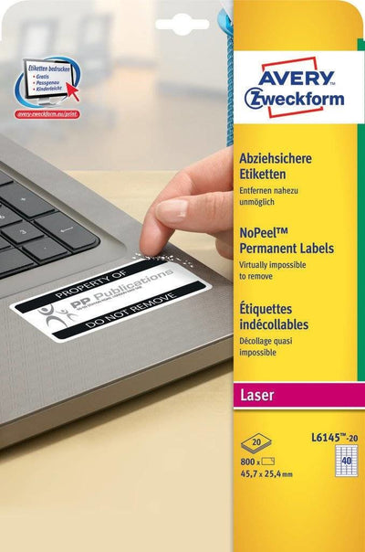 Avery Zweckform L6145-20 Label Self-adhesive White Rectángulo Redondeado Permanente 800 Pieces — image 1