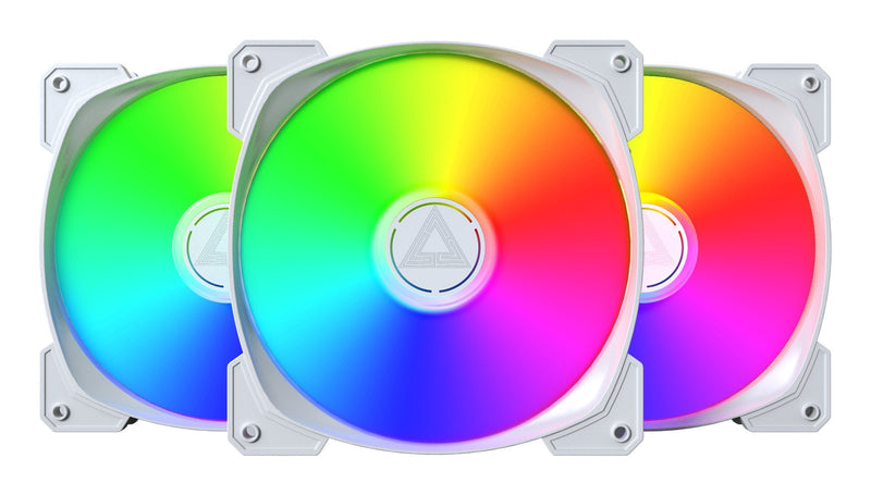 Montech Fan PC HP140 ARGB PWM 140X140X25, White Paquete 3, 140MM HP140 ARGB PWM 3 In 1 Pack White