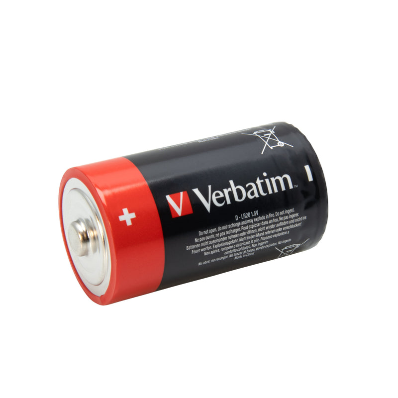 Verbatim Batteries Alcalinas D - LR20 - Pack 2 Units