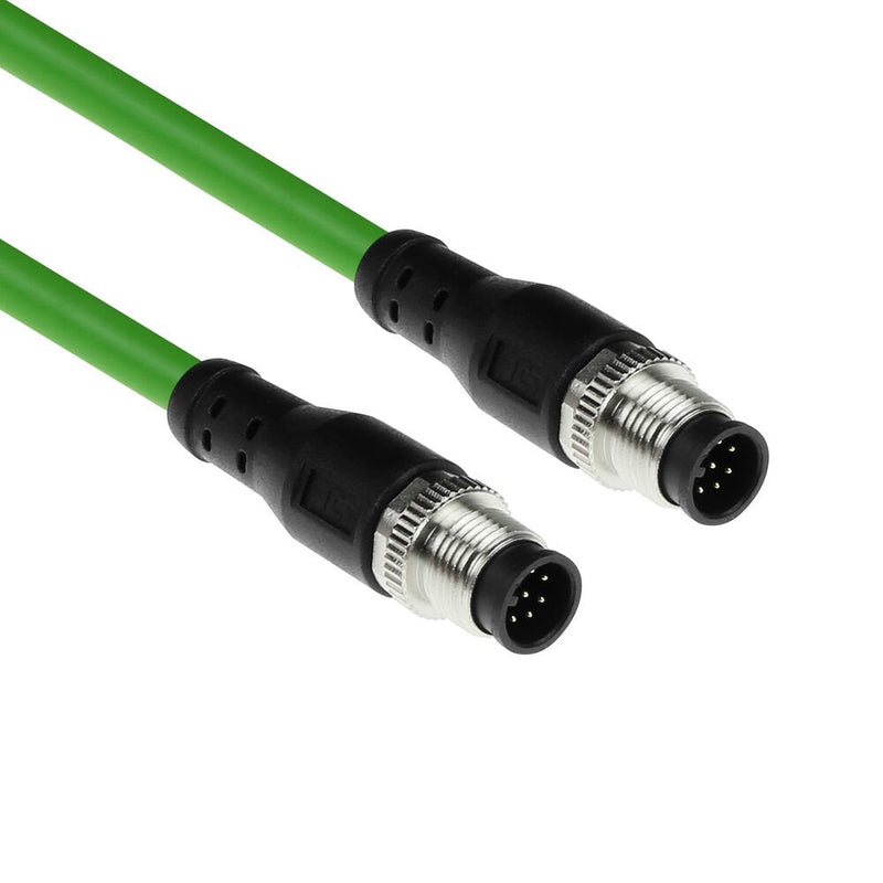 Industrial 5.00 Meters Sensor Cable M12A 8-PIN Male To M12A 8-PIN Male, Ultraflex Tpe Cable Shielded