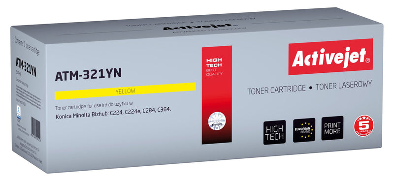 Activejet Toner ATM-321YN (reemplazo Konica Minolta TN321Y - Supreme - 25,000 Páginas - Yellow
