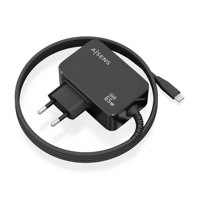Aisens Charger GaN 65W PD 3.0 1x USB-C 1.8M - Black — image 1