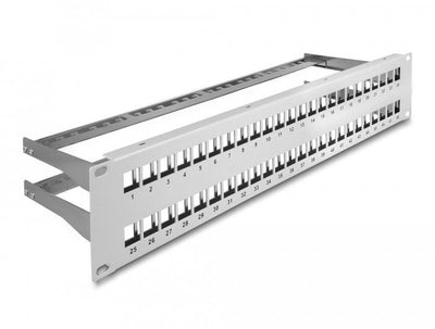 Delock Patch Panel Keystone 19 48 Ports With Alivio Voltage 2U Grey — image 1