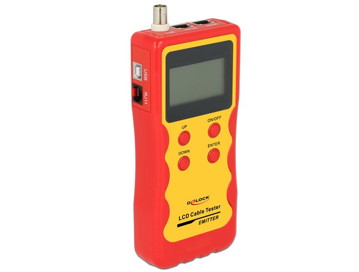 Delock Comprobador Cables RJ45/RJ12/BNC/USB With Screen LCD