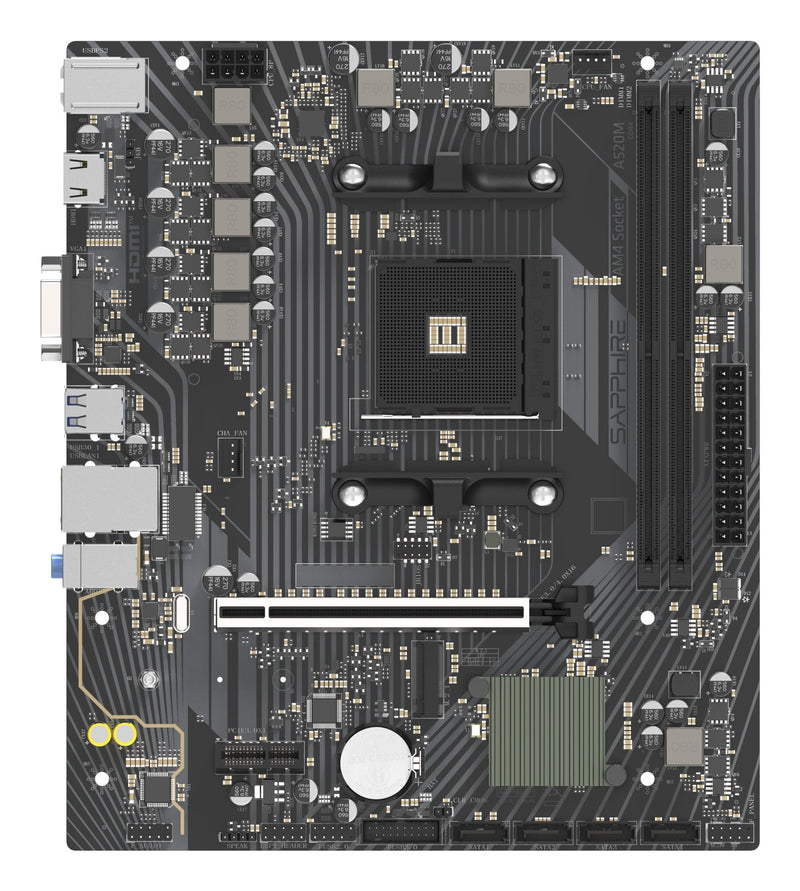 Sapphire Motherboard A520M- And AMD, AM4,DDR5,MATX 52119-04-40G
