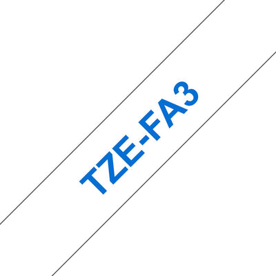Brother Tape Textil TZEFA3 Blue Sobre White Roll (1,2CM X 7,99M) 1 Bobina P-touch PT-D200 — image 1