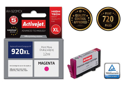 Activejet Ink Ah-920MCX (reemplazo HP 920XL CD973AE - Premium - 12ML - Magenta — image 1
