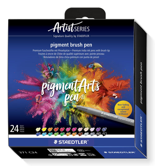 Staedtler 371 Pack 24 Markers Punta Pincel Soft - New Ink Multi Ink - Pigmentos Primera Quality - Colours Surt — image 1
