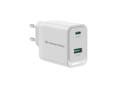Conceptronic Wall Charger Quick Charge 3.0 Pd Pps 1 Port USB-C 1 Port USB-A Althea 45W — image 1