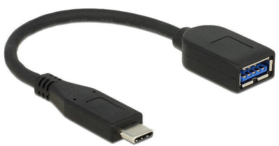 Delock Adapter Superspeed USB 10Gbps (USB 3.1 Gen 2) USB Type-c™ Male USB Tipo-a Female 10CM Coaxial Black Pre — image 1
