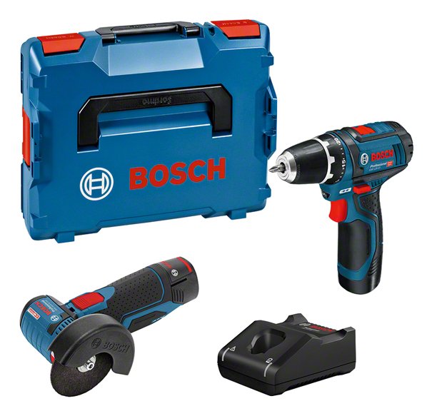 Bosch Set Professional Professional 12V, Kit Combinado Gsr 12V-15, Gws 12V-76, Set Of Tools Blue 2 Batteries I
