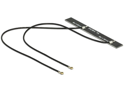 Delock Double Antenna WLAN Wi-Fi 6E Double Band 2 X Mhf® 4L Male 5 dBi And Pcb 2 X 15CM Internal Self-adhesive — image 1