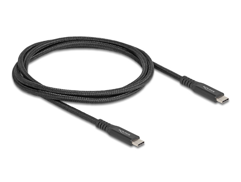 Delock 80024 USB Cable 20Gbps USB Type-c™ Male a Male PD 3.0 100W E-marker 1M Metal Black