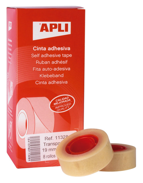 Apli Pack 8 Cintas Adhesivas Transparent 19MM X 33M — image 1
