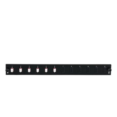 Efb Equipped 12 Port Front Panel With 6 X Lc Duplex Coupling OM3 Vertical, Black — image 1