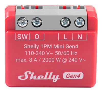 Shelly 1PM Mini GEN4, Relé Red SHELLY_1PM_MINI GEN4