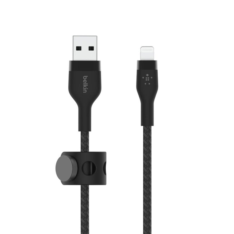 USB-A To Ltg_braid Silic 3M Black