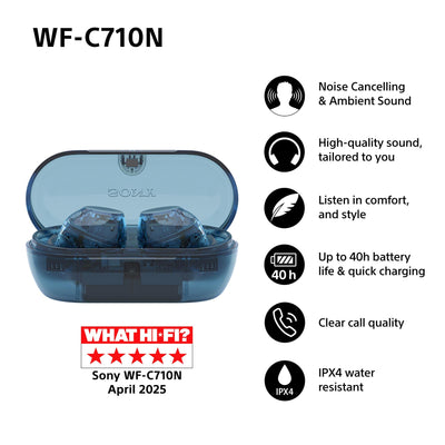 Sony Headphones WF-C710N Blue Glass Inear True Wireless With Noise Cancelling — image 1