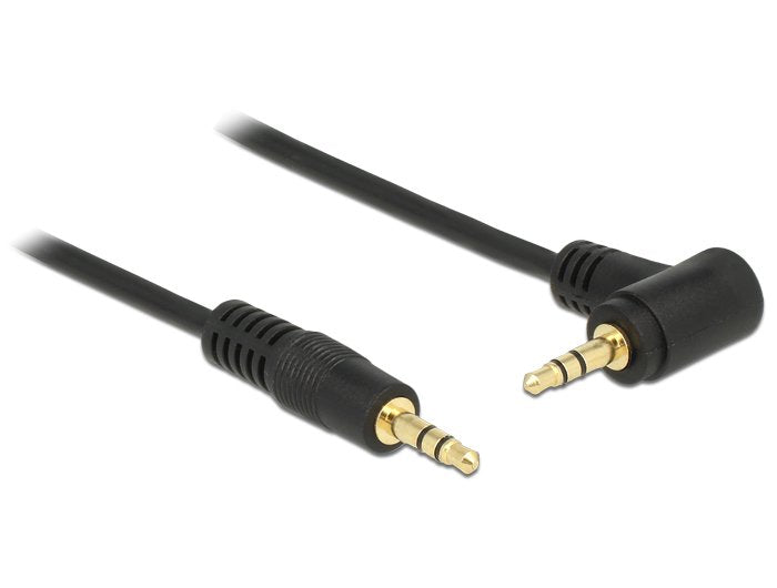 Delock Cable Jack 3,5MM 3 Pines Male Acodado 2M Black