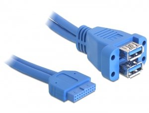 Delock USB Cable 3.0 Pin Header Female 2 X USB 3.0-A Female — image 1