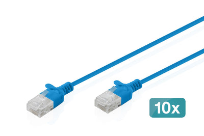 CAT.6 U-UTP Slim Network Cable, 2M, Blue 10 Pcs — image 1