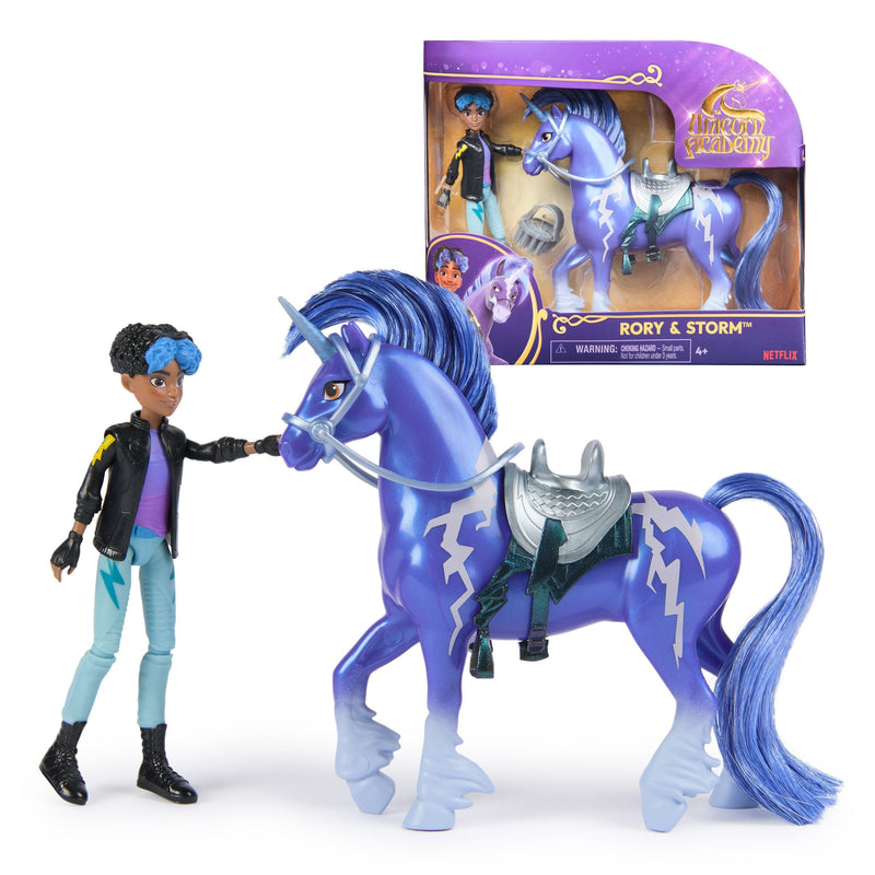 Spin Master Unicorn Academy - Rory And Unicornio Storm, Figure Toy With Melena, Cola And Brush Reales 6074385