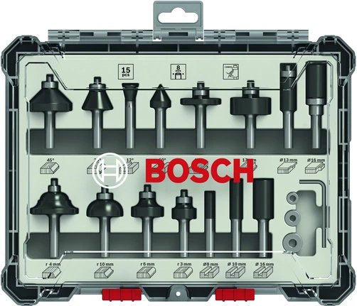 Bosch Set Of Fresas , 15 Pieces 2607017472