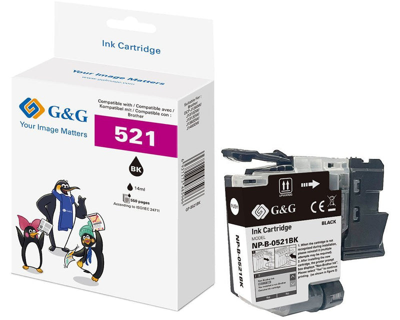 G&g Ink Komp. With Brother LC521BK Patr. 500PÁGINAS Black